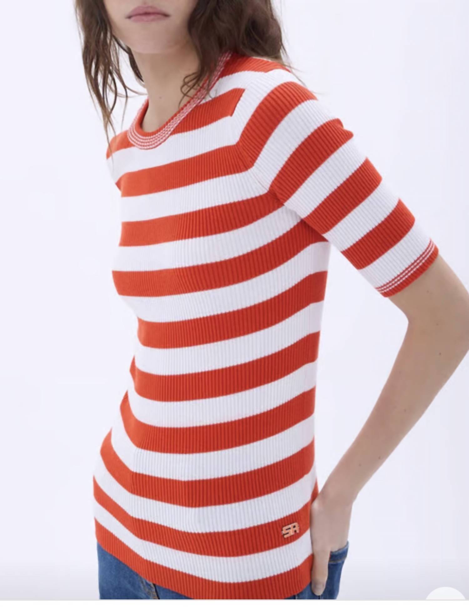 Sonia Rykiel - Short Sleeve Stripe Sweater