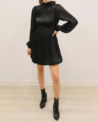 B.Right - Astra Bow Neck Bubble Hem Mini Dress