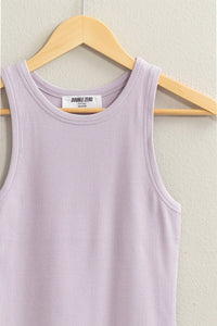 Double Zero Ribbed Tank Top in lavender - women's tank top