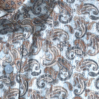 JOHNSTON & MURPHY Men's Printed Cotton Long Sleeve Shirt in blue multi paisley - men's shirt - alternate view