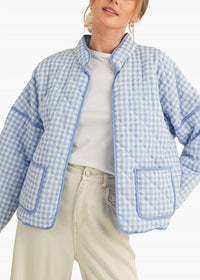 Cloud Ten - Macy Quilted Plaid Puff Jacket