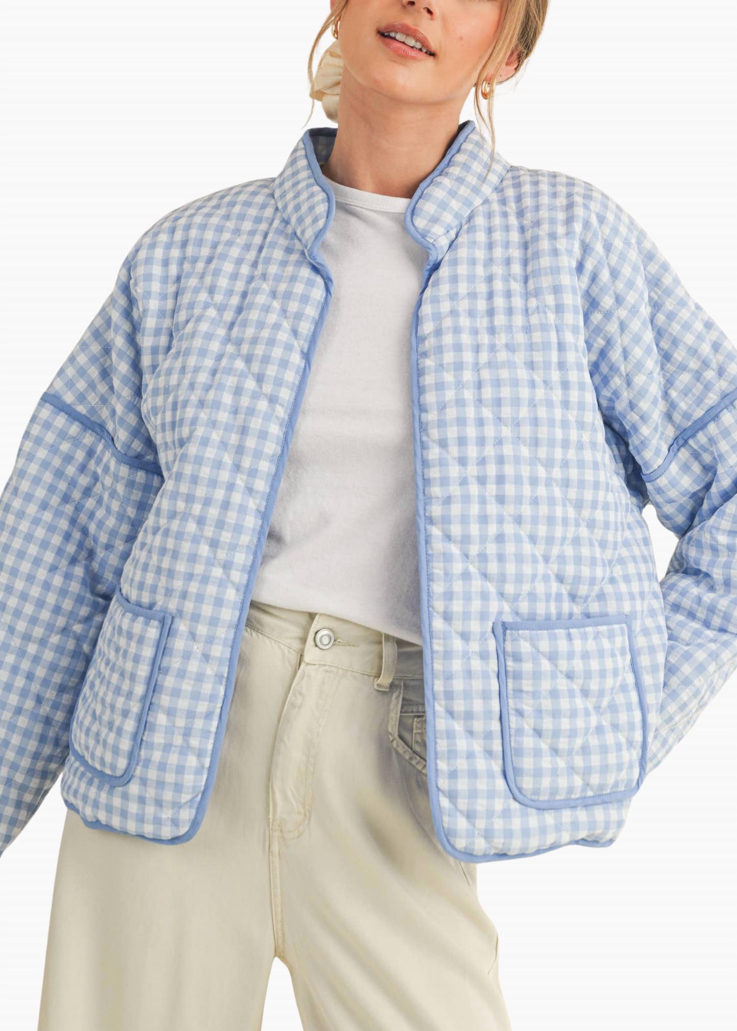 Cloud Ten - Macy Quilted Plaid Puff Jacket