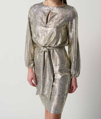 Joseph Ribkoff - Metallic Belted Wrap Dress