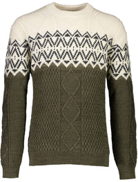 Lindbergh - Two Color Yolk Cable Knit Sweater