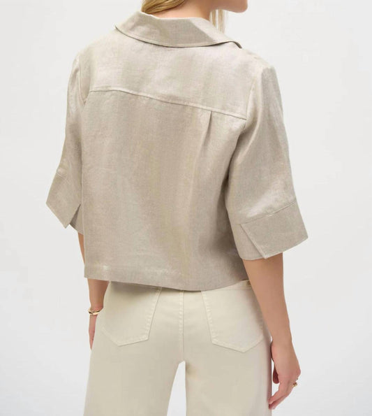 Joseph Ribkoff - FOILED SHORT SLEEVE BOXY JACKET