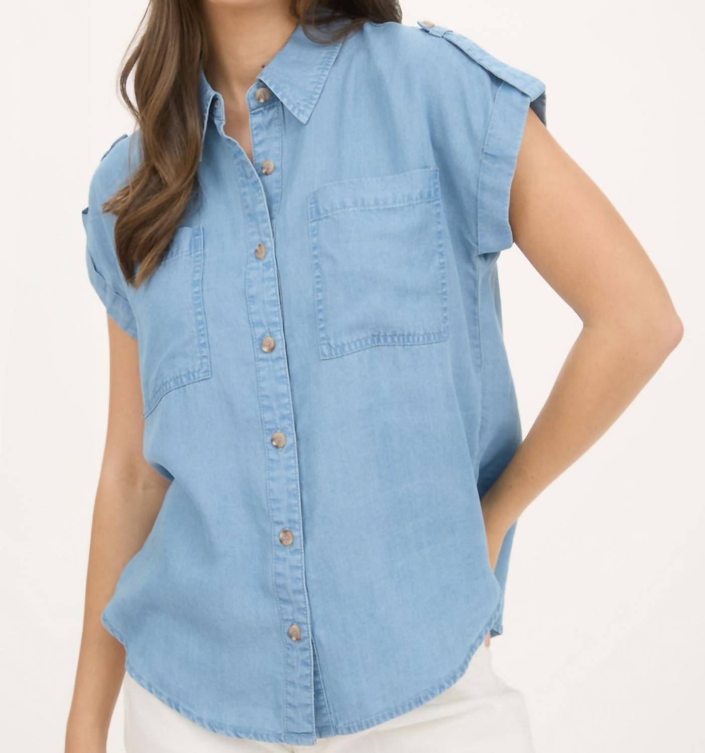 Blu Pepper - Leah Chambray Camp Shirt