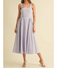 Klesis Basque Waist Midi Dress in lilac - women's dress