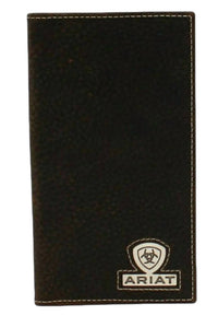 ARIAT Men's Rowdy Leather Rodeo Wallet in dark brown - men's bag