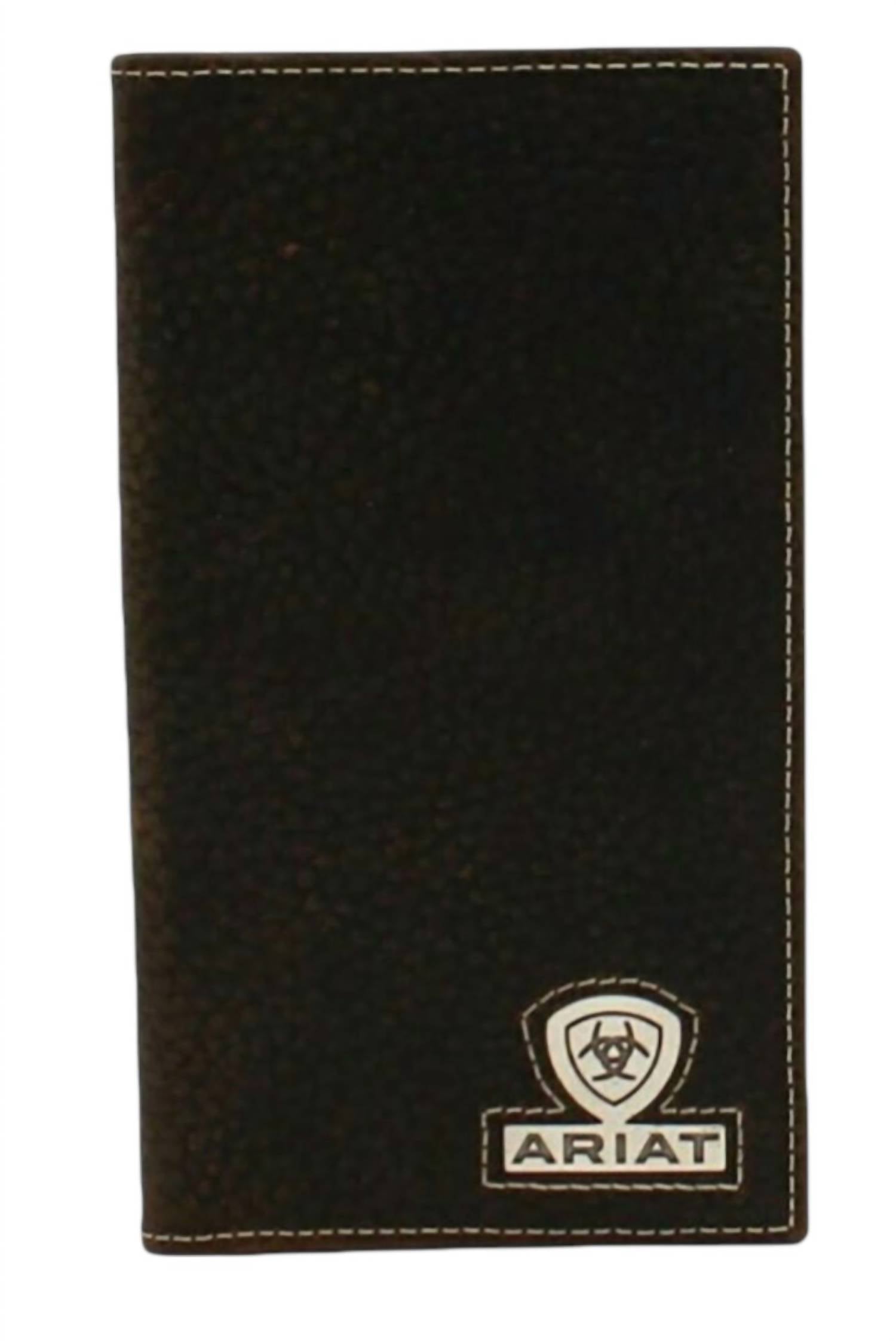 ARIAT Men's Rowdy Leather Rodeo Wallet in dark brown - men's bag