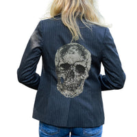 Hipchik - Women's Skull Pinstripe Blazer