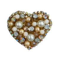 Allie Beads - Women's Pearl Heart Stud Earrings