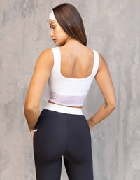 HEROINE SPORT High Support Duo Top in white - women's tank top - alternate view