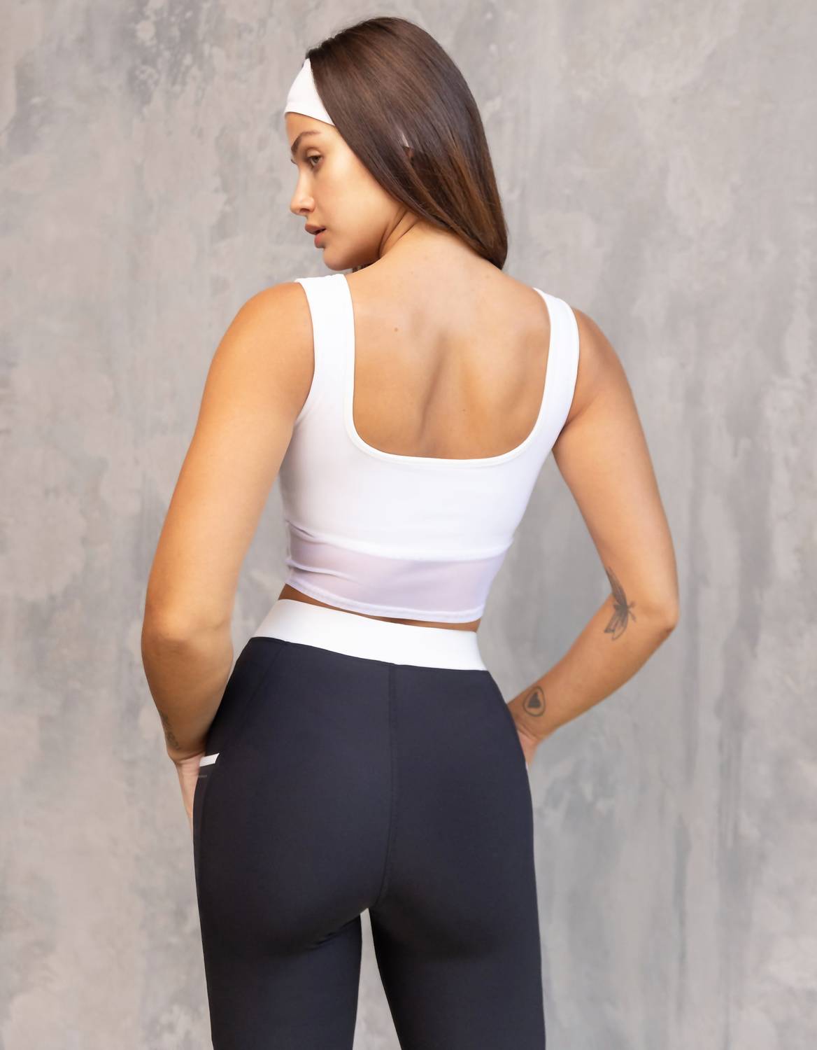 HEROINE SPORT High Support Duo Top in white - women's tank top - alternate view
