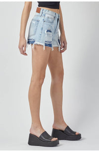 Kenzie Bandana Print Distressed Shorts
