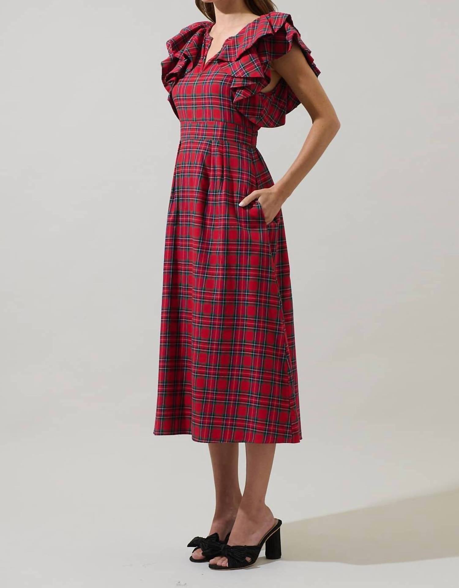 Sugarlips - Arvada Plaid Deneta Shift Mini Dress