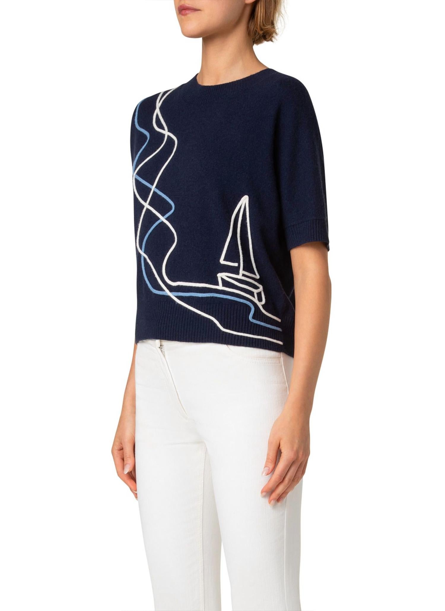 Akris Punto - Sailboat Cashwool Knit Sweater