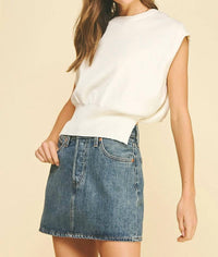 Pinch - Cap Sleeve Sweater with Tie Detail