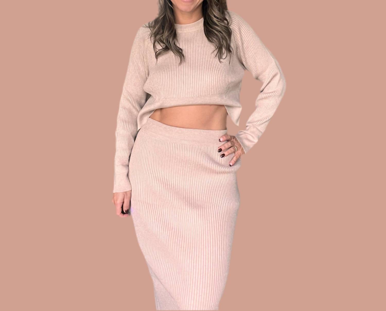 Sweetkama - Alli Ribbed Knitted Sweater Set
