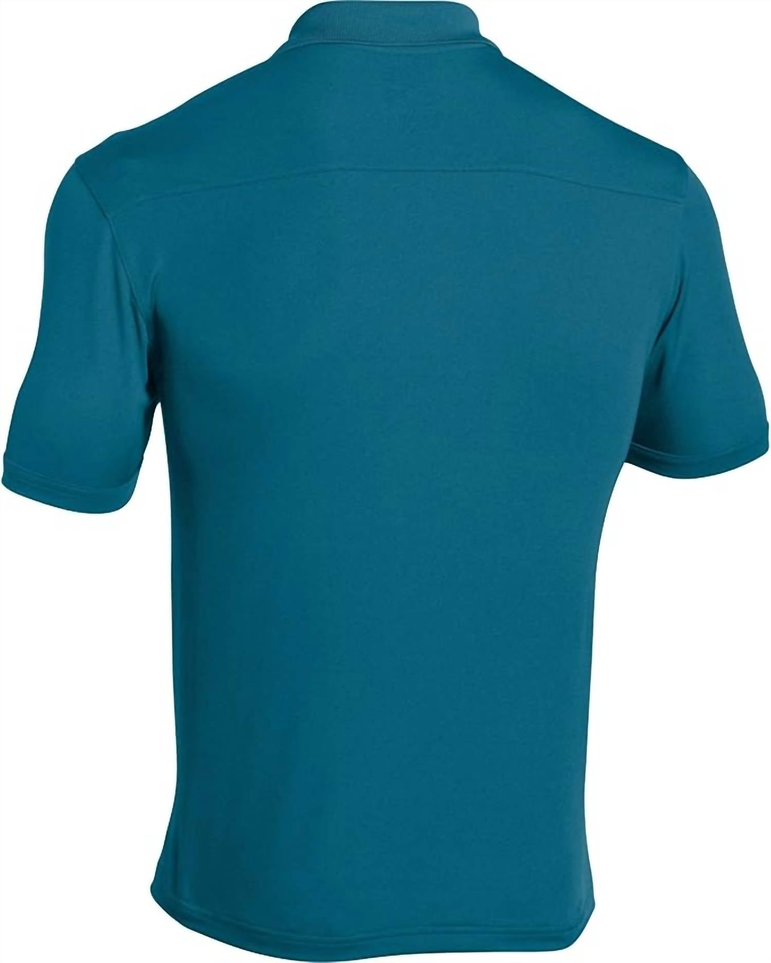 UNDER ARMOUR Men's Team Armour Golf Polo in coastal green - men's shirt - detail view
