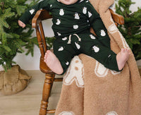 MEBIE BABY Snowman Hooded French Terry Set in green - item