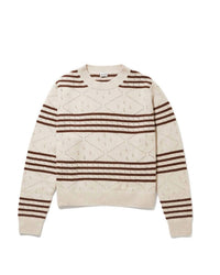 KULE Lake Crewneck Sweater in parchment vicuna - women's sweater - detail view