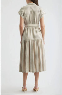 Zoe And Claire - Belted Linen Midi Shirtdress
