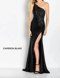 Cameron Blake - Applique One Shoulder Evening Dress