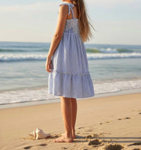 feather 4 arrow Gilrs Harper Dress in marina blue - kids' dress - detail view