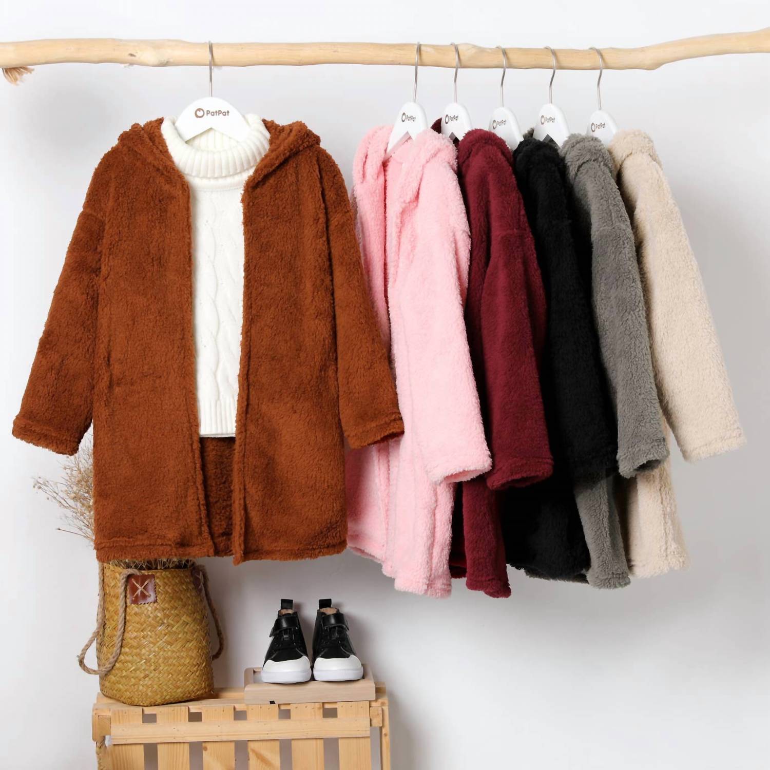 Patpat - Kids Hooded Fuzzy Coat