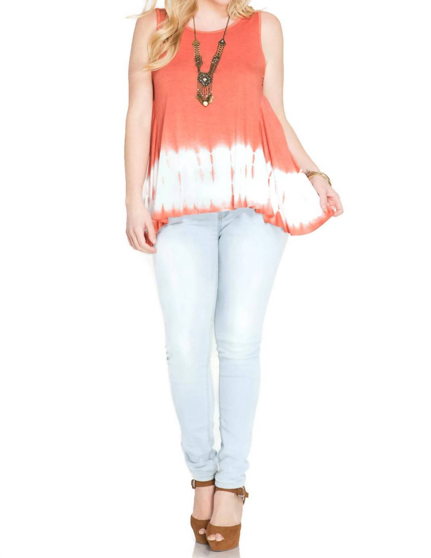 She + Sky - Tie Dye Sleeveless Tank - PLUS