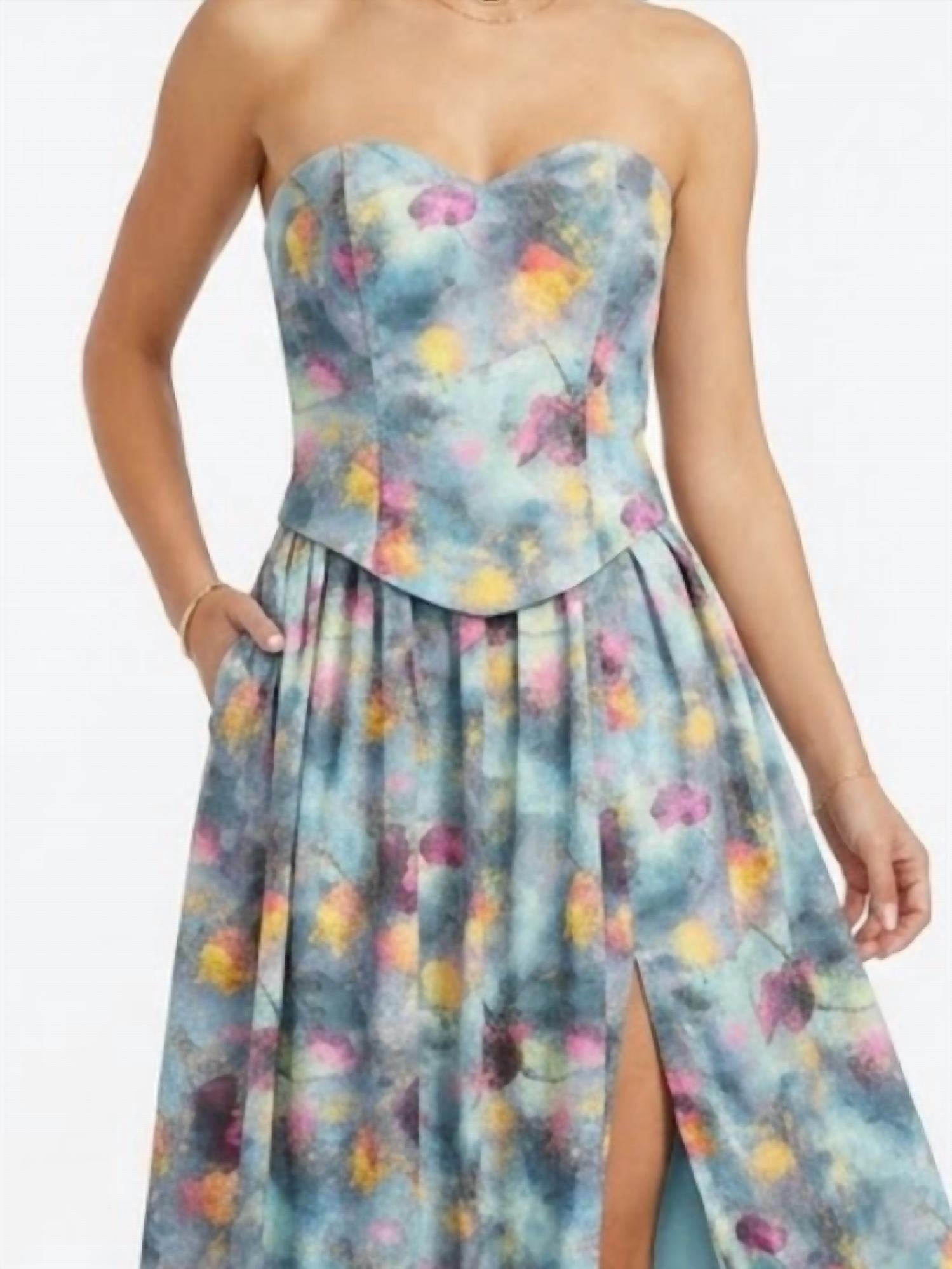 Minuet - Strapless Lace Up Dress