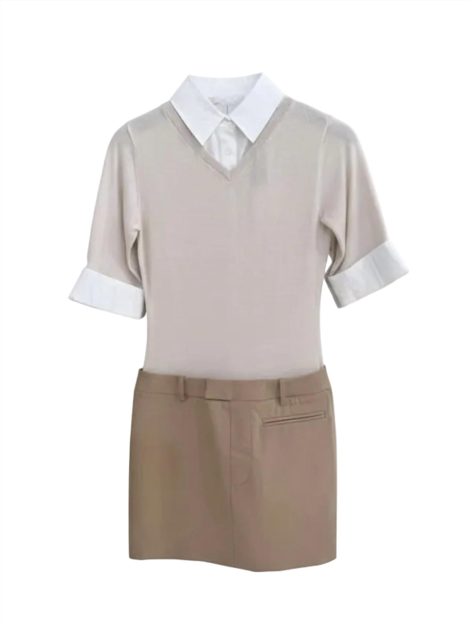 STAUD Geo Mini Dress in barley ivory - women's dress - view 4