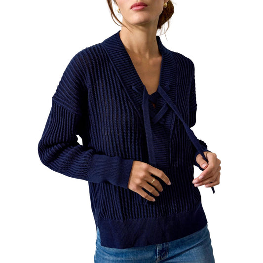 THE ORGANIC FAMKE TIE NECK SWEATER