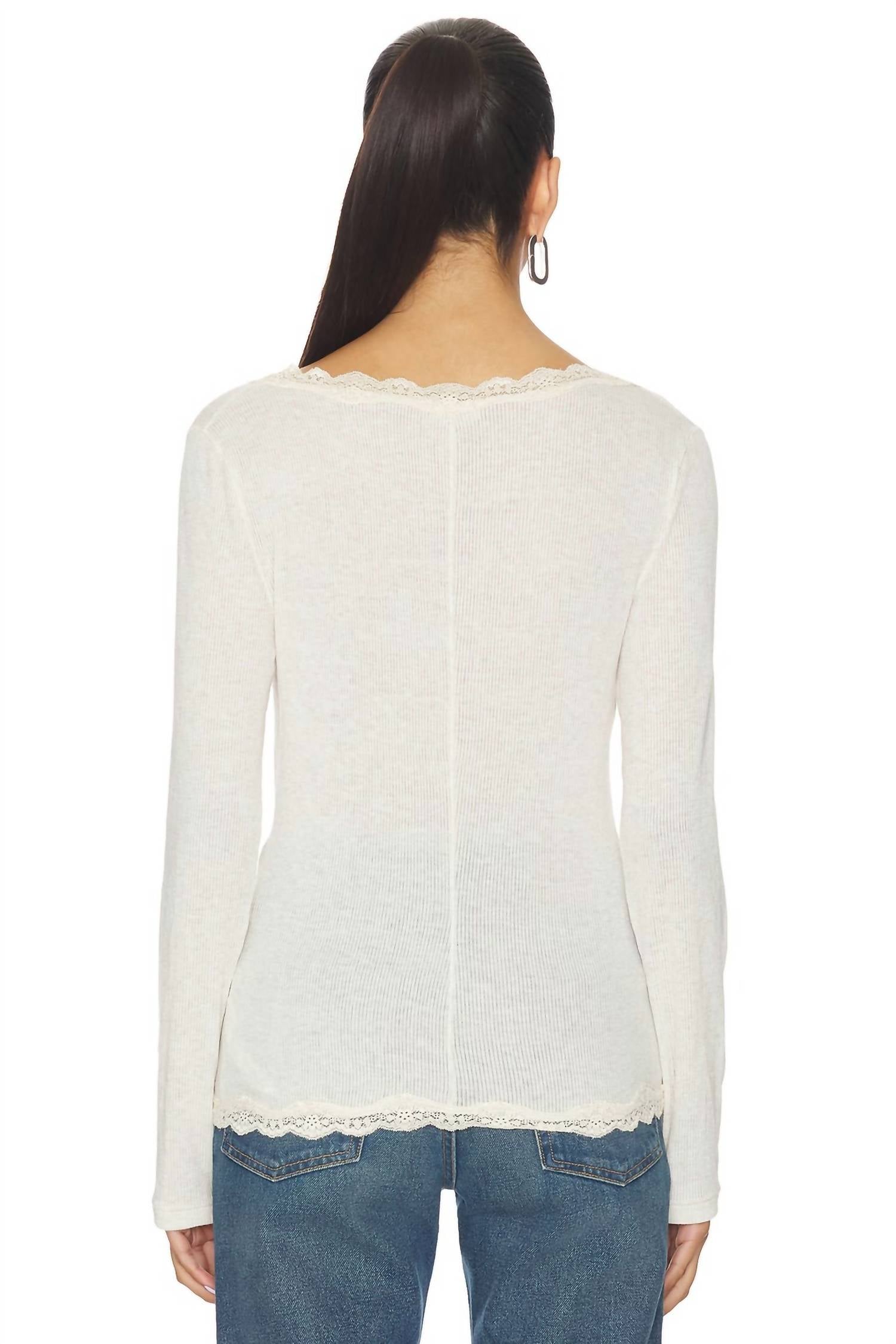 Free People Big Love Cardigan in oatmeal heather - women's cardigan - detail view