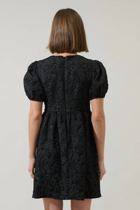 SUGARLIPS Sophia Bow Mini Dress in black - women's dress - detail view