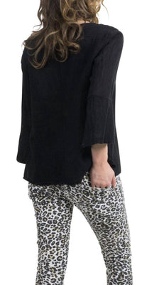 Gigi Moda - Gianni Linen Scoop Neck Top