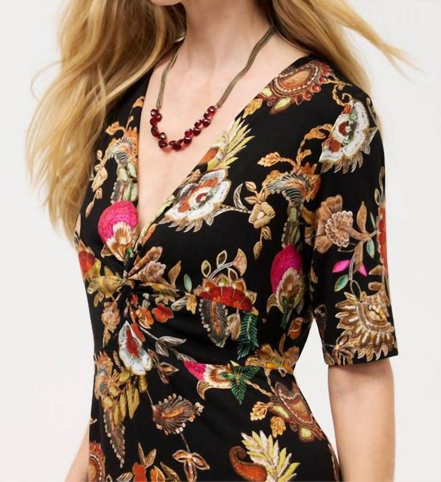 Johnny Was - JANIE FAVORITE TWIST FRONT MIDI SWING DRESS