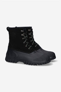Diemme Men's Anatra Suede Lace-up Biker Boots in black - men's boots - detail view