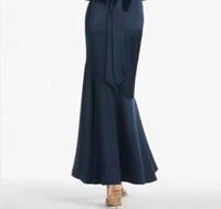 SACHIN & BABI Kai Satin Crepe Off Shoulder Dress in midnight blue - women's dress - detail view