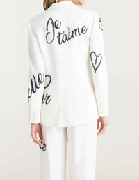 Cinq A Sept - Crushed Sequin Loveletter Karlie Blazer