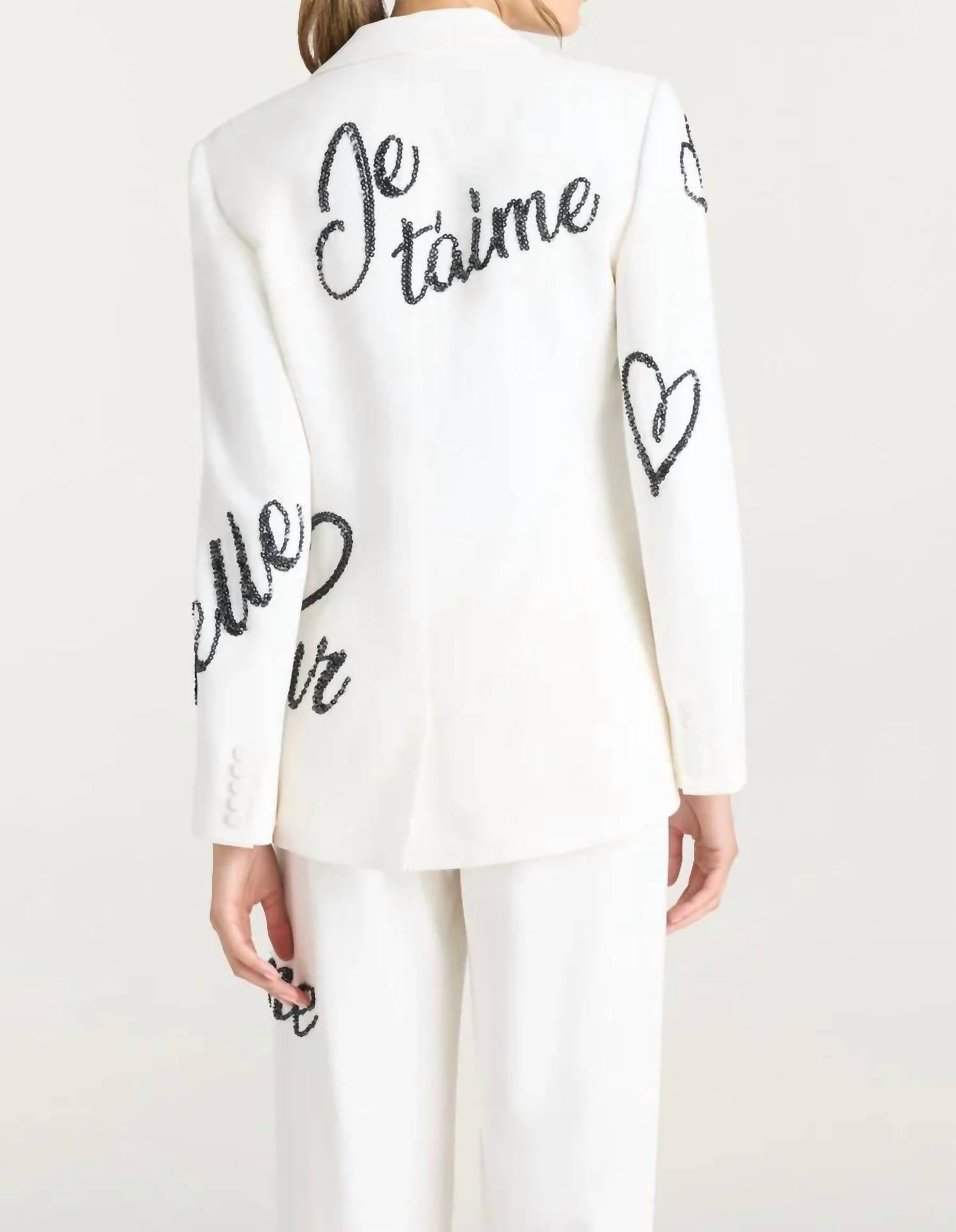 Cinq A Sept - Crushed Sequin Loveletter Karlie Blazer