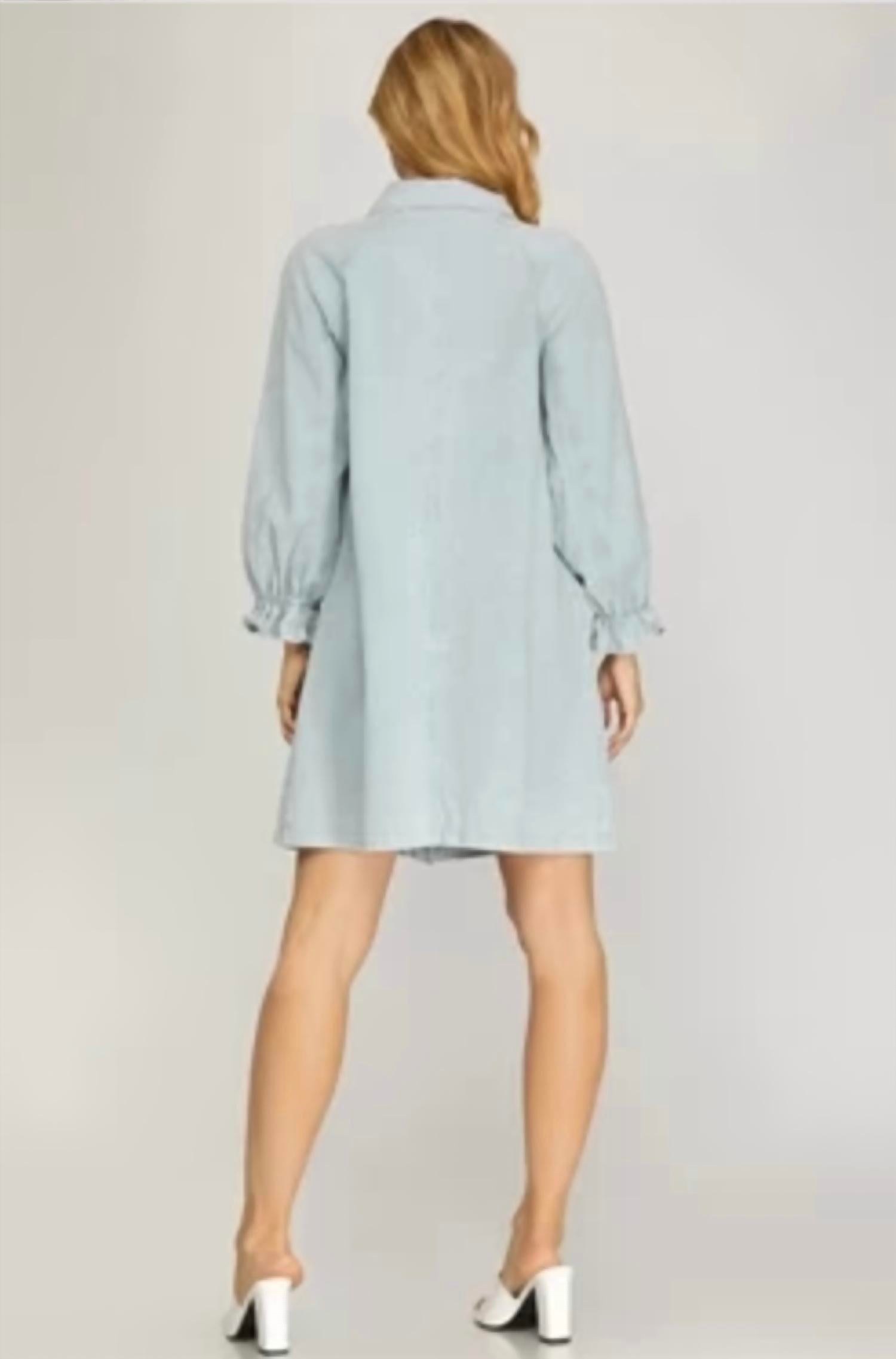 She + Sky - Button Down Shirt Dress