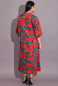 Alden Adair Jerry Legacy Floral Maxi Dress in red - women's dress - detail view