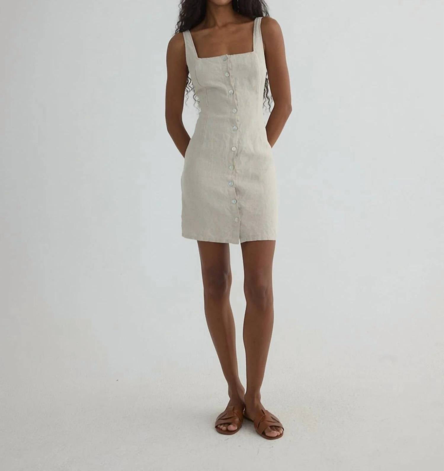 Bella Dahl - Square Neck Button Front Mini Dress