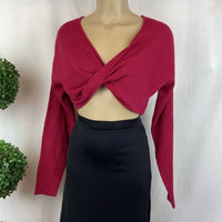Sam Edelman - Allie Cropped Ribbed Twist Tie Sweater Top
