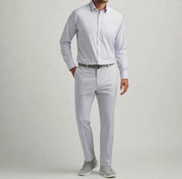 PETER MILLAR Charlotte Perf Straight Leg Trouser in british grey - women's pants