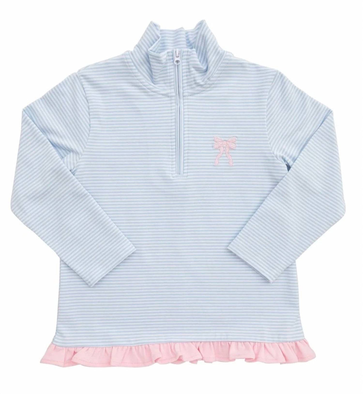 Itsy Bitsy - Girl's Quarter Zip Bow Pullover Top