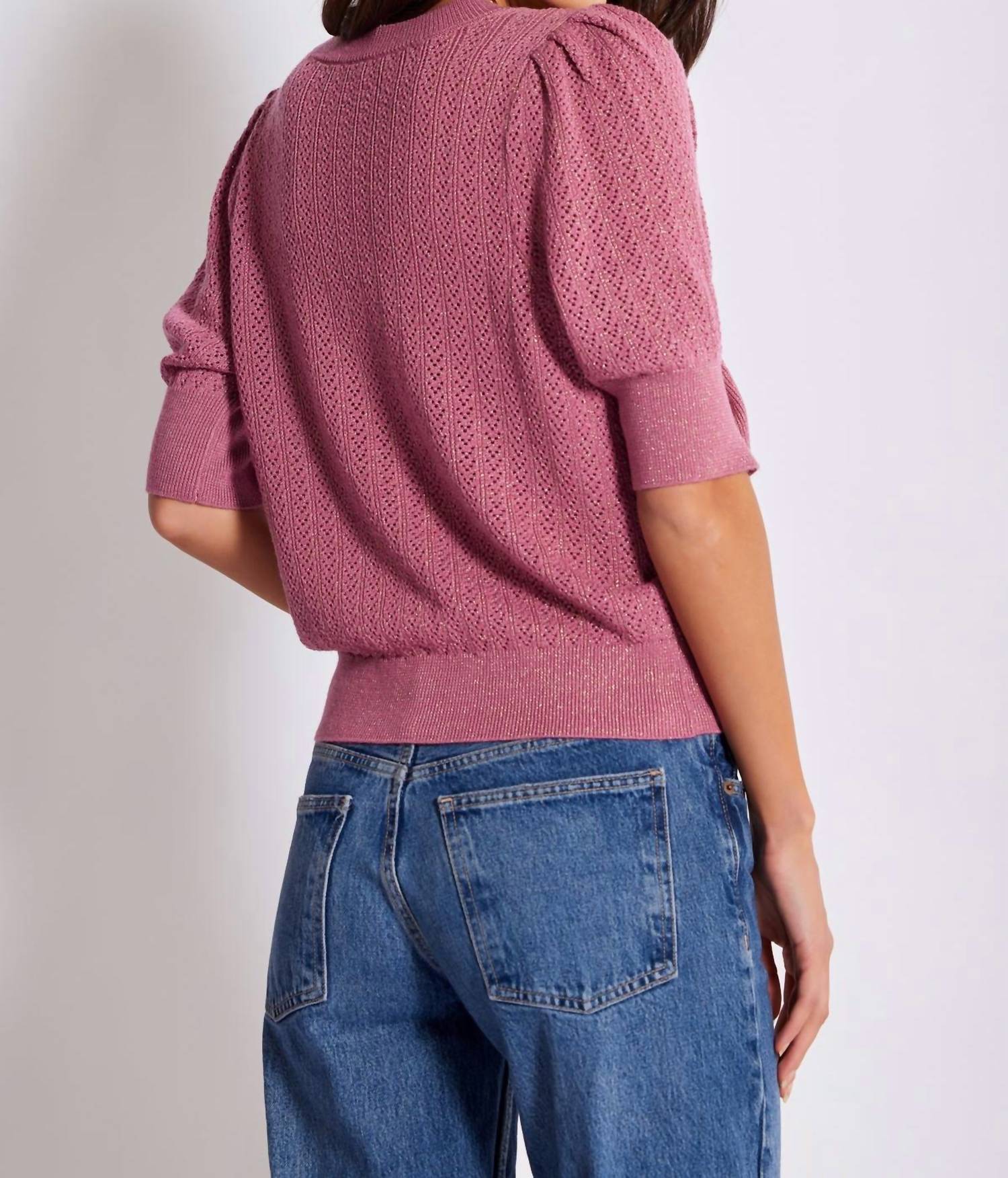 Bishop + Young - Sienna Puff Sleeve Metallic Sweater