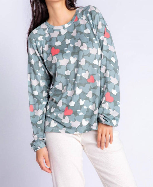 LOVE IN CAMO LONG SLEEVE TOP