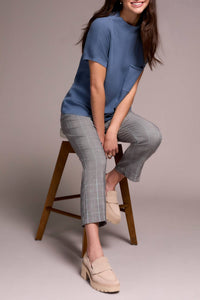 Tribal - Mock Neck Cap Short Sleeve Top